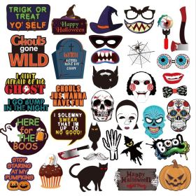 37pcs Halloween Photo Booth Props Kit Halloween Party Decorations