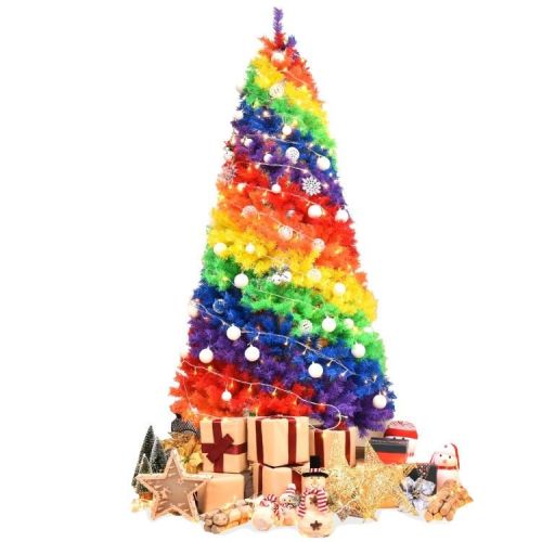 7 Feet Artificial Hinged Traditional Christmas Tree with Metal Stand 7 Feet Artificial Hinged Traditional Christmas Tree with Metal Stand