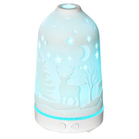 100ml Ultrasonic Aromatherapy Diffuser, Essential Oils Humidifier with Ceramic Cover, 7 Colors LED Lights, Timer, Waterless Auto-off for Home and Offi