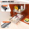 2 Tier 14"W x 21"D Pull Out Cabinet Organizer, Heavy Duty Slide Out Pantry Shelves, Chrome-Plated Steel Roll Out Drawers, Sliding Drawer Storage