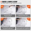 2 Tier 14"W x 21"D Pull Out Cabinet Organizer, Heavy Duty Slide Out Pantry Shelves, Chrome-Plated Steel Roll Out Drawers, Sliding Drawer Storage