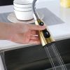 Gold Kitchen Faucets with Pull Down Sprayer, Kitchen Sink Faucet with Pull Out Sprayer,Fingerprint Resistant, Single Hole Deck Mount, Single Handle Co