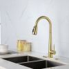 Gold Kitchen Faucets with Pull Down Sprayer, Kitchen Sink Faucet with Pull Out Sprayer,Fingerprint Resistant, Single Hole Deck Mount, Single Handle Co