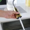 Gold Kitchen Faucets with Pull Down Sprayer, Kitchen Sink Faucet with Pull Out Sprayer,Fingerprint Resistant, Single Hole Deck Mount, Single Handle Co