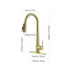 Gold Kitchen Faucets with Pull Down Sprayer, Kitchen Sink Faucet with Pull Out Sprayer,Fingerprint Resistant, Single Hole Deck Mount, Single Handle Co