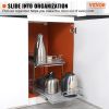 2 Tier 14"W x 21"D Pull Out Cabinet Organizer, Heavy Duty Slide Out Pantry Shelves, Chrome-Plated Steel Roll Out Drawers, Sliding Drawer Storage