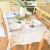 Finest Floral Coloring Square Easter Tablecloth Non Iron Stain Resistant Table Cover 60x60 inch