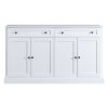 TREXM Kitchen Sideboard Storage Buffet Cabinet with 2 Drawers & 4 Doors Adjustable Shelves for Dining Room, Living Room (White)
