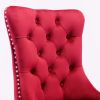 Classic Velvet Dining Chairs, High-end Tufted Solid Wood Contemporary Velvet Upholstered Dining Chair with Wood Legs Nailhead, SET OF 2,Burgundy, Wine