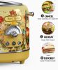 2 slice Vintage Toaster SUS304 Food grade 6 Browning level Fashion High Lift Bar Flower Watermark Painting Process 3 Features-Thaw / reheat / cancel,