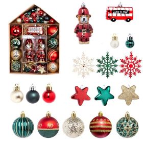 Christmas Tree Ornaments, 70 PC Shatterproof Plastic Christmas Ball Ornaments (Color: green red)