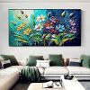 Handmade Oil Painting Canvas Wall Art Decor Original Colorful Blooming Flower painting Abstract Floral Painting for Home Decor