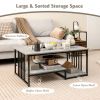 Living Room Coffee Table with Open Storage Shelf