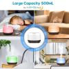 500ml Aromatherapy Oil Diffuser, 5V 2A USB Powered Wood Grain Color Essential Oil Aroma Diffuser, Auto Shut Off (When Water Use Out) With Remote Contr