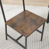 Dining Table Set, Barstool Dining Table with 2 Benches 2 Back Chairs, Industrial Dining Table for Kitchen Breakfast Table, Living Room, Party Room, Ru