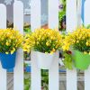 4 Bundles Premium Oxidation Resistance Artificial Flower; Artificial Outdoor Flowers UV Resistant Fake Flowers No Fade Faux Plastic Greenery Shrubs Ga