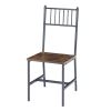 Dining Table Set, Barstool Dining Table with 2 Benches 2 Back Chairs, Industrial Dining Table for Kitchen Breakfast Table, Living Room, Party Room, Ru